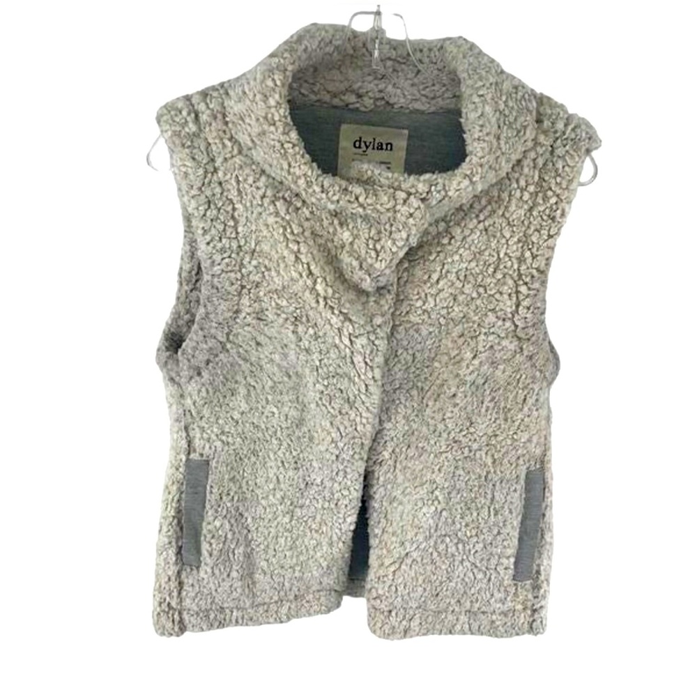 Dylan Los Angeles Cream Sherpa Vest, Size L